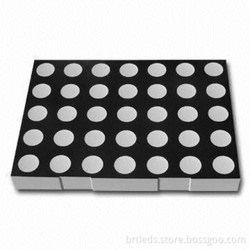 5.0mm 5 x 7 Dot-matrix LED Displays with RoHS Compliant Version, Various Colors Available